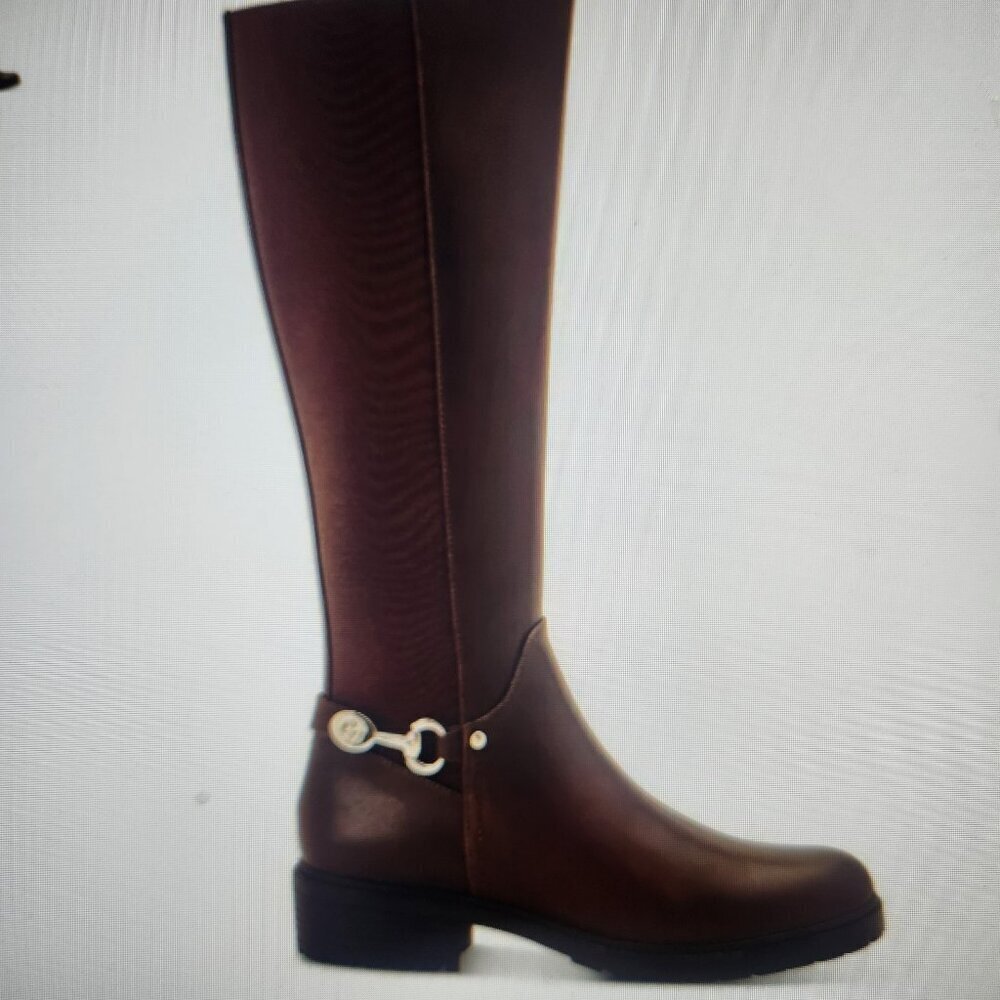 Giani Bernini Dark Brown Leather "Barnibee" Riding Boots. NIB. Size 5